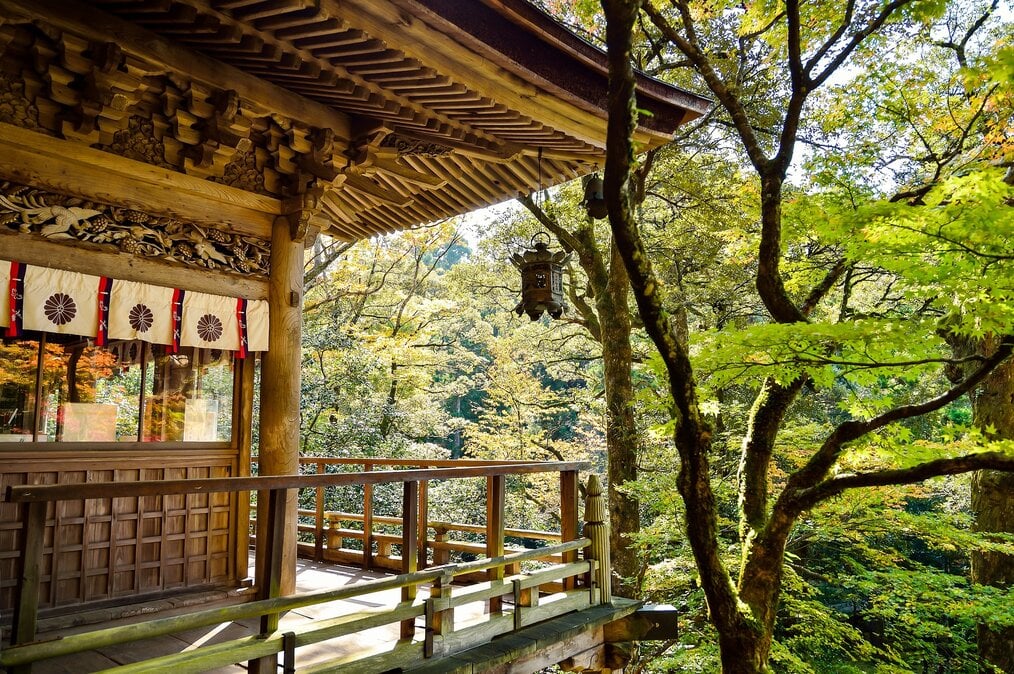 Japan Pixabay A builiding in a forest in Japan.