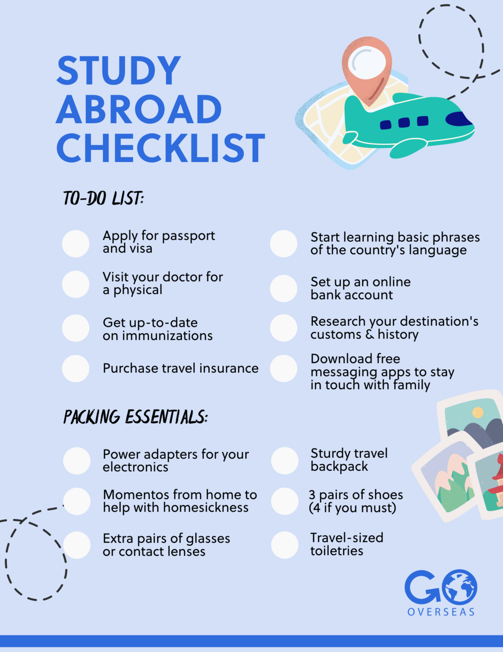 Study abroad checklist